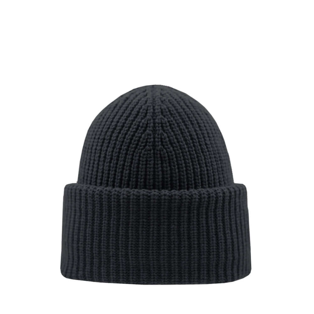 Beanie SuperYellow Aida Chunky Merino Wool Beanie For Extreme Cold Black