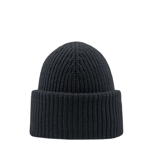 Beanie SuperYellow Aida Chunky Merino Wool Beanie For Extreme Cold Black
