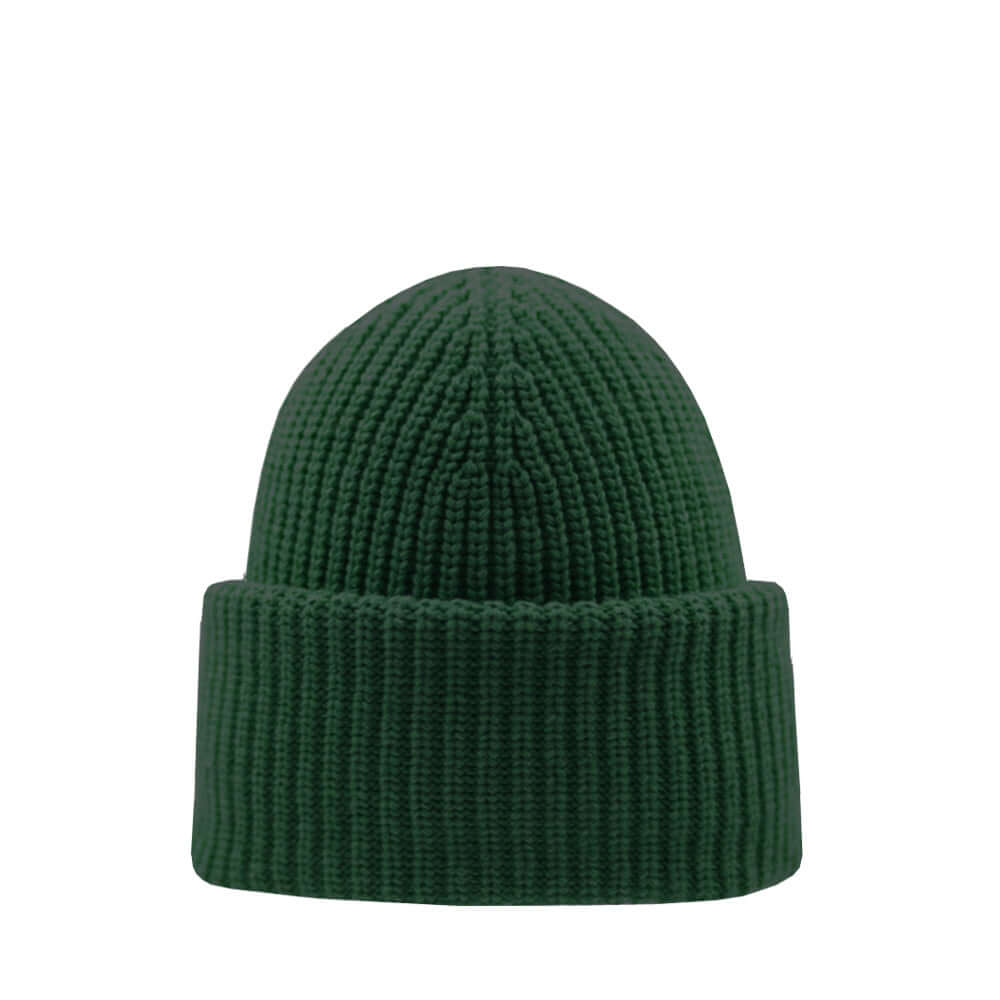 Beanie SuperYellow Aida Chunky Merino Wool Beanie For Extreme Cold Dark Green