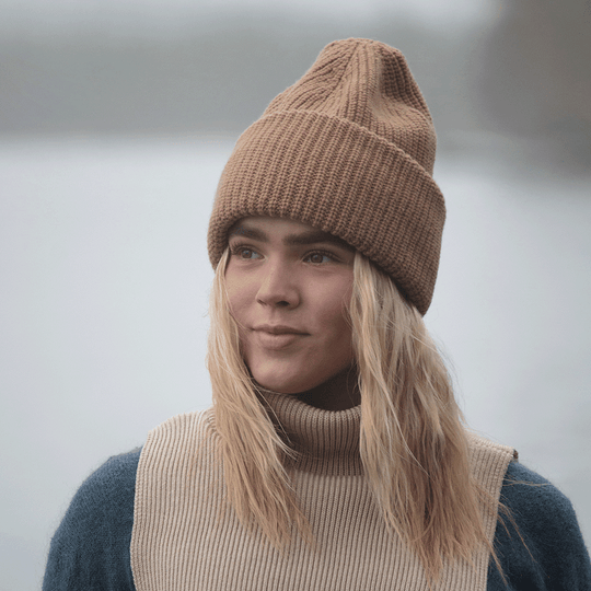 Beanie SuperYellow Aida Chunky Merino Wool Beanie For Extreme Cold