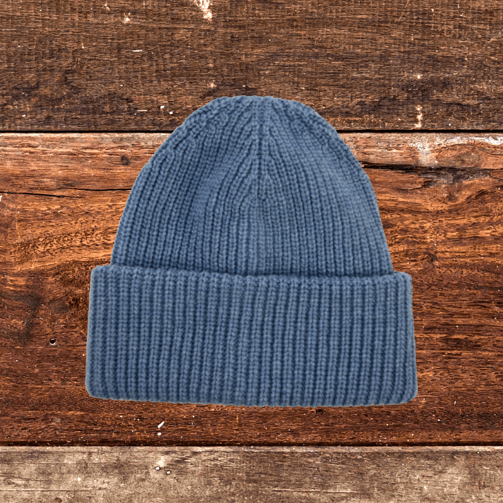 Beanie SuperYellow Aida Chunky Merino Wool Beanie For Extreme Cold Blue