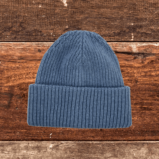 Beanie SuperYellow Aida Chunky Merino Wool Beanie For Extreme Cold Blue