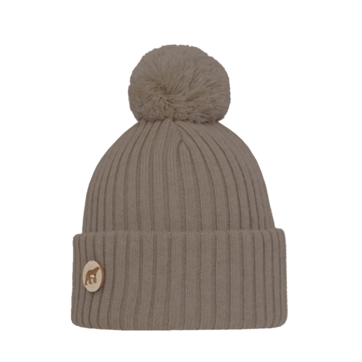 Beanie SuperYellow Arctos Merino Wool Pompom Beanie Beige