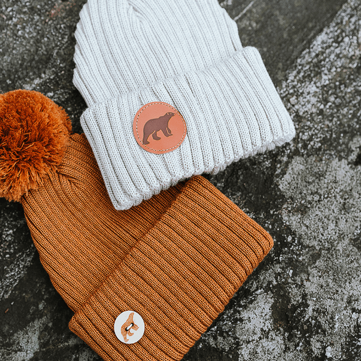 Pompom Beanie SuperYellow Arctos Merino Wool Pompom Beanie Vanilla and Cognac