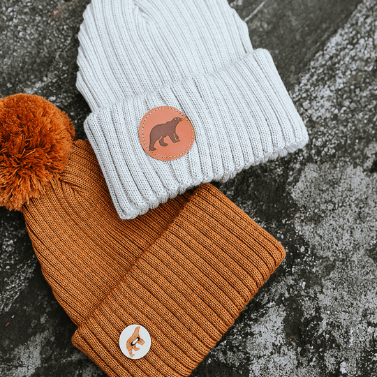 Pompom Beanie SuperYellow Arctos Merino Wool Pompom Beanie Vanilla and Cognac