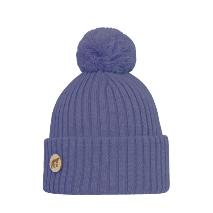 Beanie SuperYellow Arctos Merino Wool Pompom Beanie Cornflower Blue