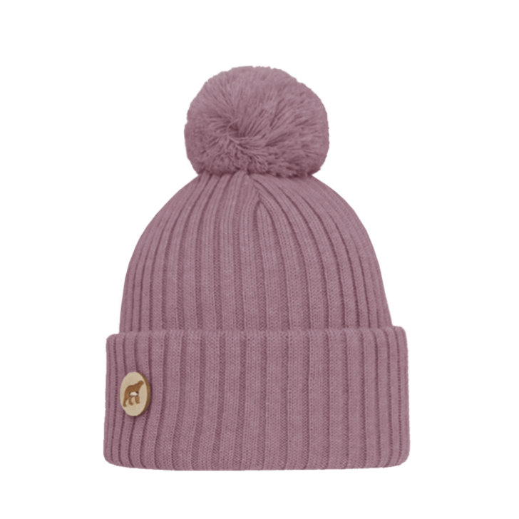 Beanie SuperYellow Arctos Merino Wool Pompom Beanie Rose