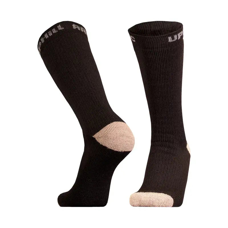 Work Socks UphillSport Arctic Extra Thick Merino Wool Work Socks for Freezing Conditions Front Black