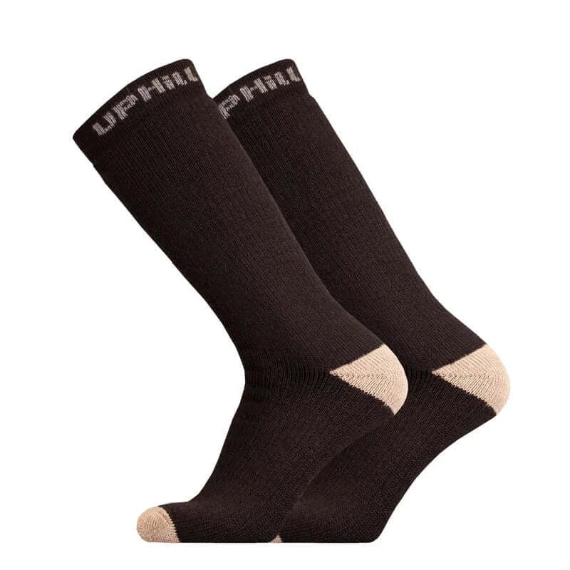 Work Socks UphillSport Arctic Extra Thick Merino Wool Work Socks for Freezing Conditions Side Black