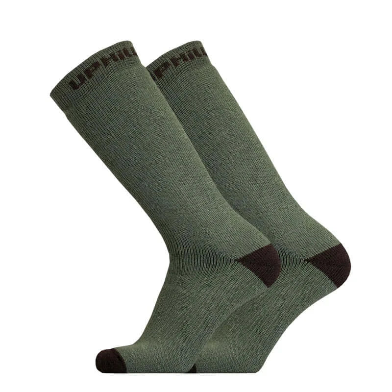 Work Socks UphillSport Arctic Extra Thick Merino Wool Work Socks for Freezing Conditions Side Green