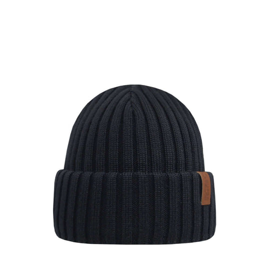 Beanie SuperYellow Beam Extra Thick Merino Wool Beanie Black