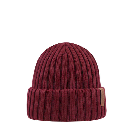 Beanie SuperYellow Beam Extra Thick Merino Wool Beanie Dark Red