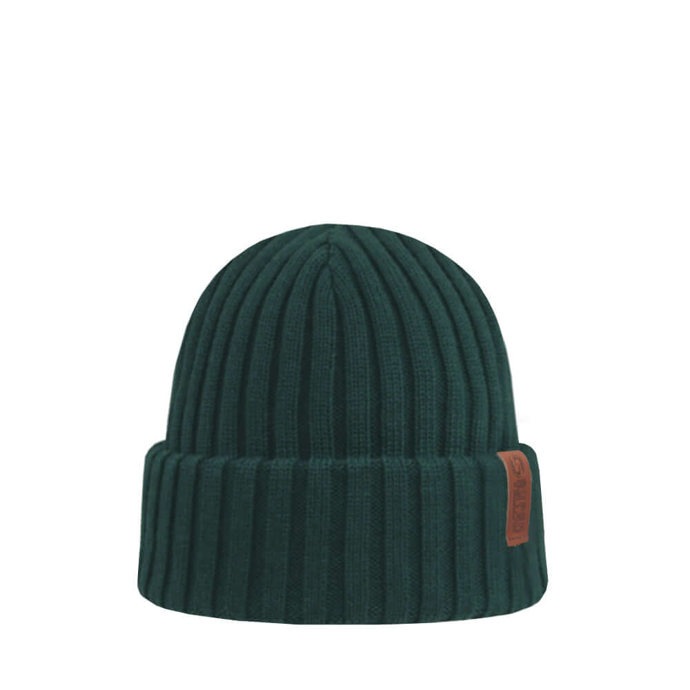Beanie SuperYellow Beam Extra Thick Merino Wool Beanie Dark Green