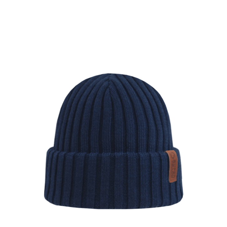 Beanie SuperYellow Beam Extra Thick Merino Wool Beanie Dark Blue