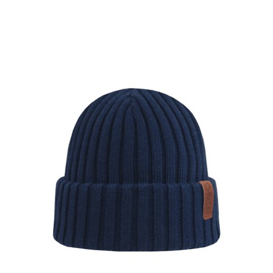 Beanie SuperYellow Beam Extra Thick Merino Wool Beanie Dark Blue