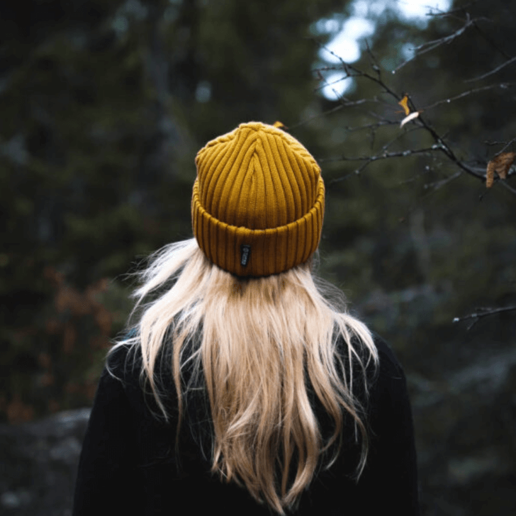 Beanie SuperYellow Beam Extra Thick Merino Wool Beanie Mustard