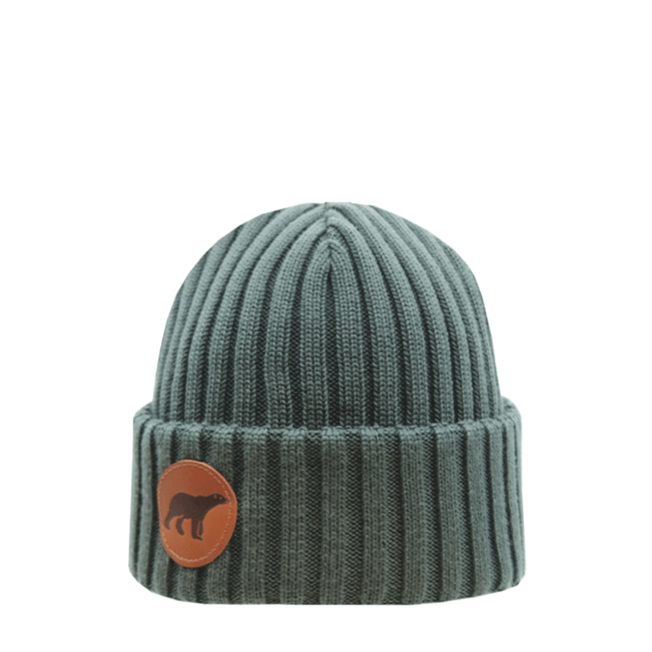 Child's Beanie SuperYellow Bjorn Junior Merino Wool Kids Beanie Fog Green 
