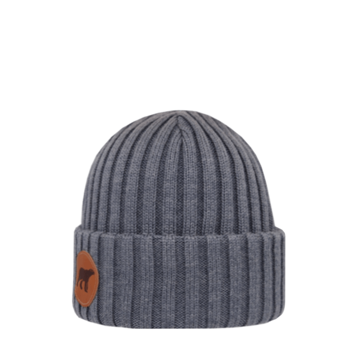 Child's Beanie SuperYellow Bjorn Junior Merino Wool Kids Beanie Grey