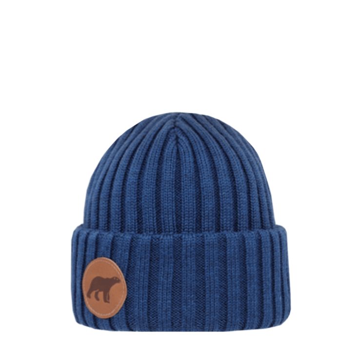 Child's Beanie SuperYellow Bjorn Junior Merino Wool Kids Beanie Denim Blue