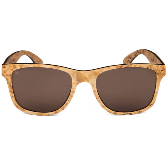 Blues Curly Birch Wooden Sunglasses | Durable Craftsmanship