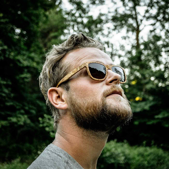 Blues Curly Birch Wooden Sunglasses | Durable Craftsmanship