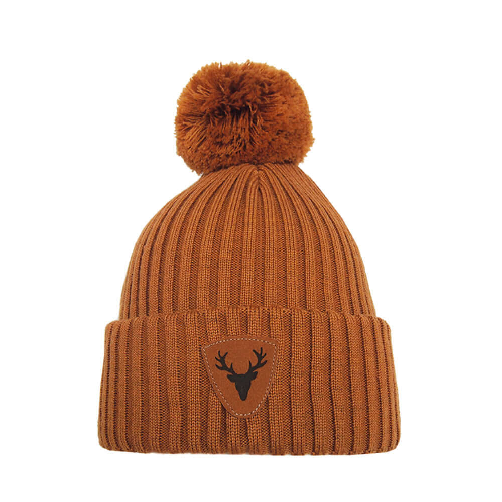 Pompom Beanie SuperYellow Caribou Merino Wool Pompom Beanie