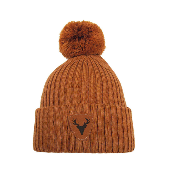 Pompom Beanie SuperYellow Caribou Merino Wool Pompom Beanie