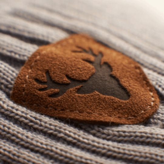 Pompom Beanie SuperYellow Caribou Merino Wool Pompom Beanie Badge