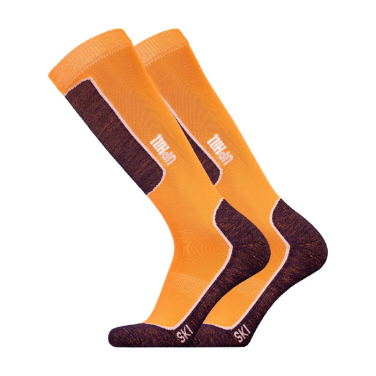 Ski Socks UphillSport Halla Technical Merino Wool Ski Socks for Snow Orange