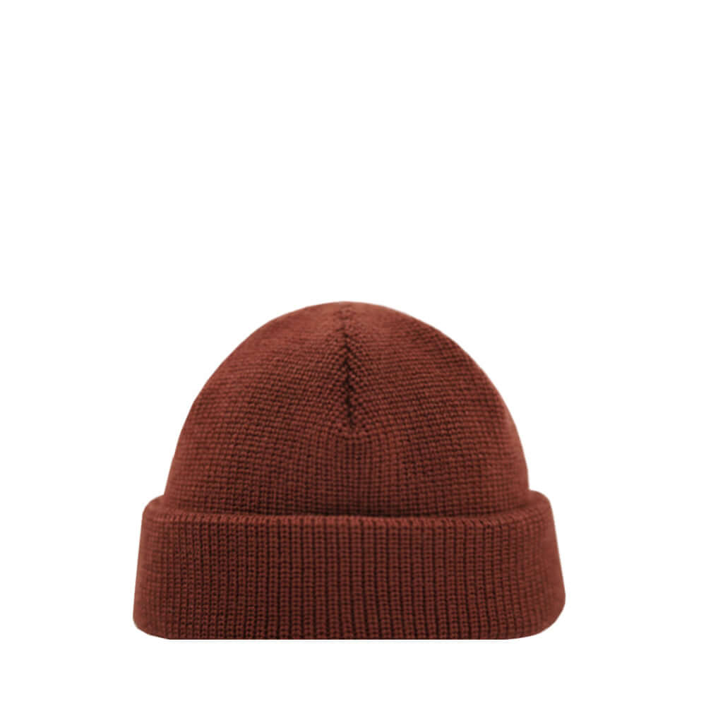 Merino wool fisherman beanie copper red