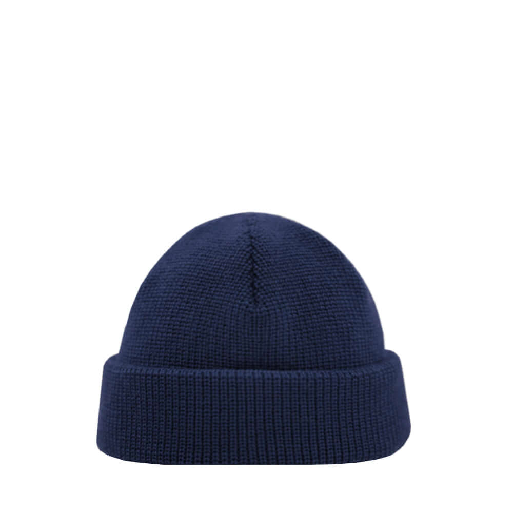 Merino wool fisherman beanie dark blue
