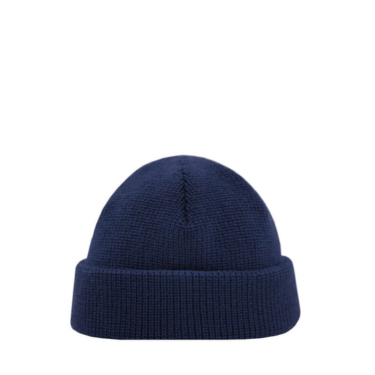Merino wool fisherman beanie dark blue