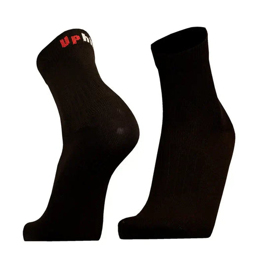 Running Socks UphillSport Front Merino Wool Running Socks for Blister Prevention Front Black