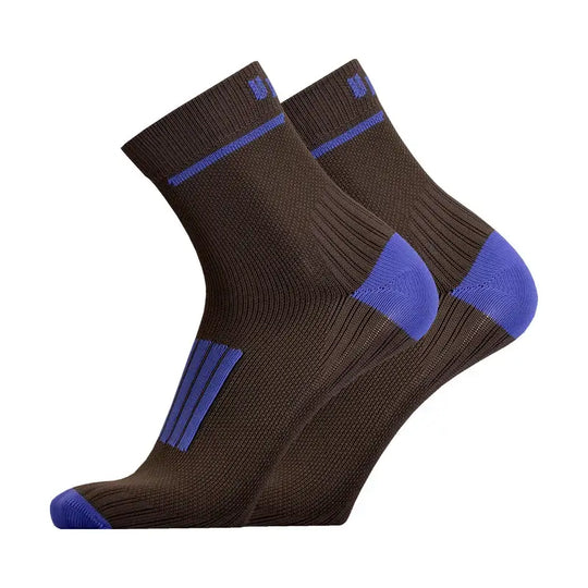 Running Socks UphillSport Front Merino Wool Running Socks for Blister Prevention Side Grey Blue