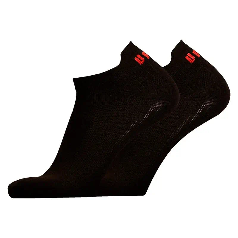 Running Socks UphillSport Front Low Merino Wool With Blister Prevention Running Socks Side Black