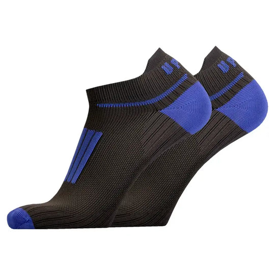 Running Socks UphillSport Front Low Merino Wool With Blister Prevention Running Socks Side Grey Blue