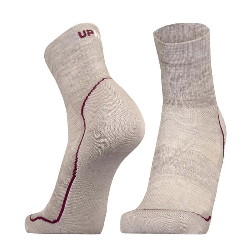 Running Socks UphillSport Frost Trail Merino Wool Running Socks for Cold Weather Front Light Grey