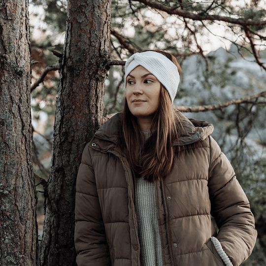 Greta headband  merino wool off white