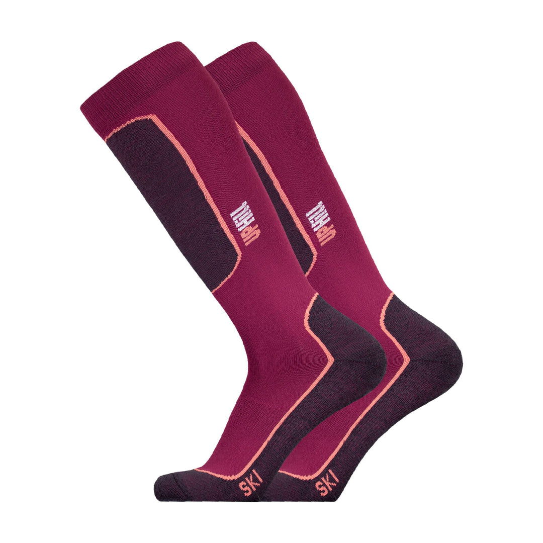 Ski Socks UphillSport Halla Technical Merino Wool Ski Socks for Snow Side Purple