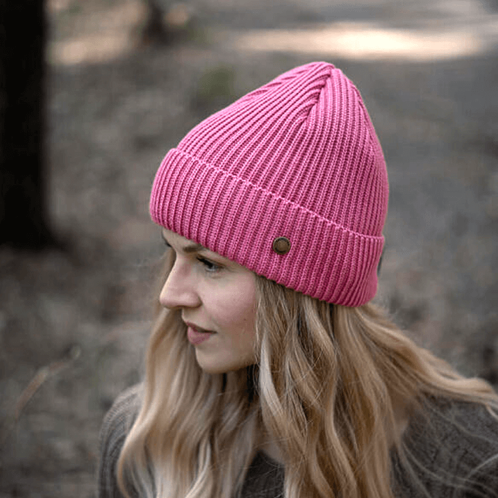 Beanie SuperYellow Hannah Merino Wool Beanie Pink