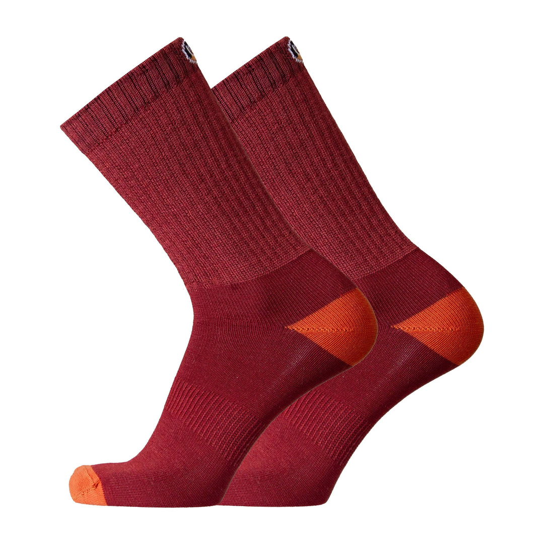 Work Socks UphillSport Posio 3-Layer Merino Wool Work Socks Side Maroon