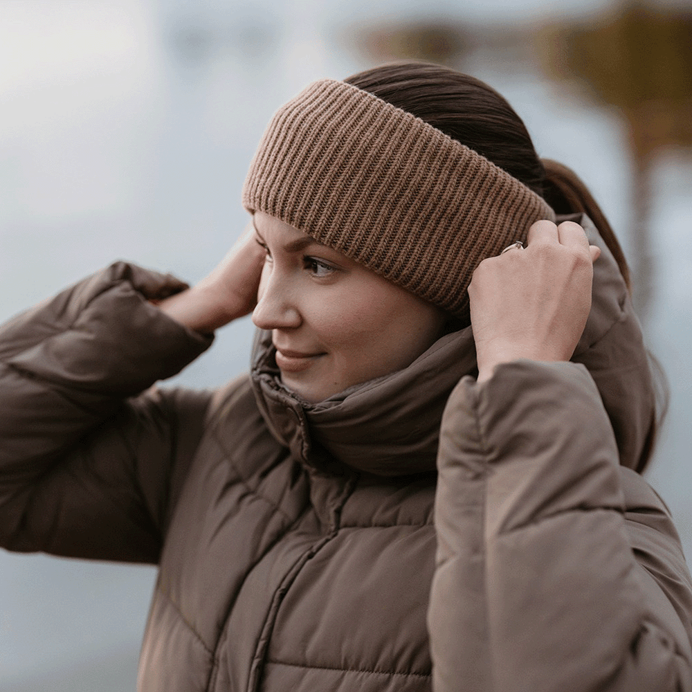 Ines Merino Wool headband toffee