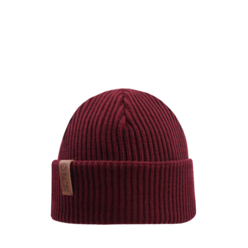 Beanie SuperYellow Kempe Classic Warm Merino Wool Beanie Burgundy