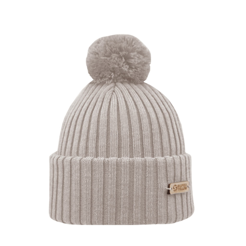 Pompom Beanie SuperYellow Kide Merino Wool Pompom Beanie Vanilla