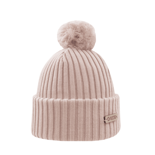 Pompom Beanie SuperYellow Kide Merino Wool Pompom Beanie Light Pink