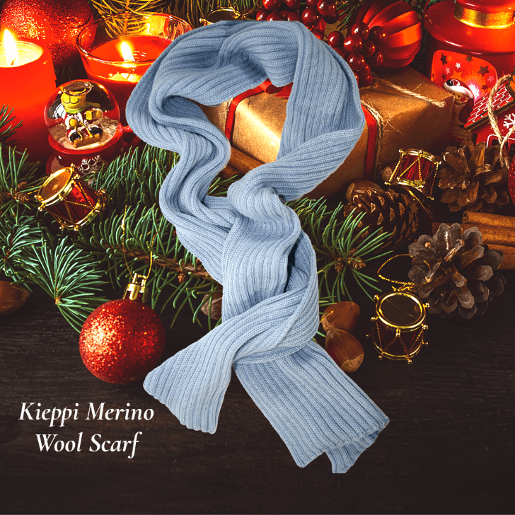 Scarf SuperYellow Kieppi Merino Wool Scarf Light Blue