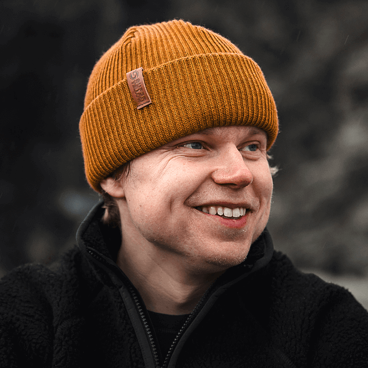 SuperYellow KjempeMerino Wool Classic Beanie Cognac