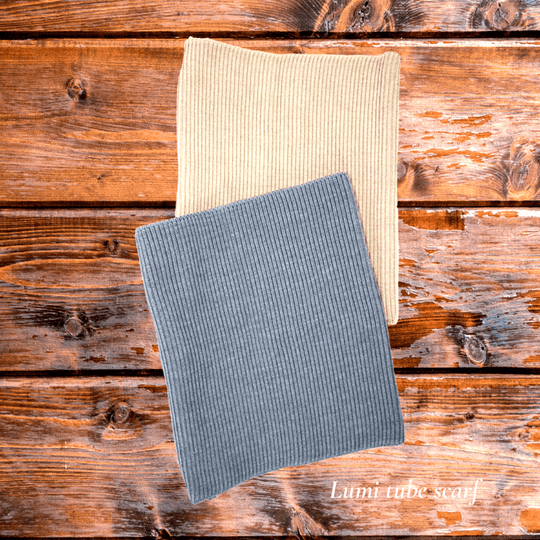 Wool Gaiter SuperYellow Merino Wool Tube Scarf Grey and Vanilla