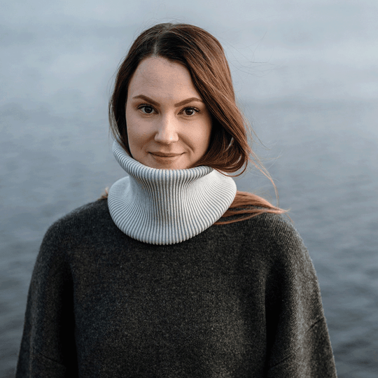 Lumi merino wool tube scarf off white
