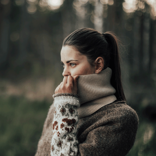 Lumi merino wool tube scarf vanilla